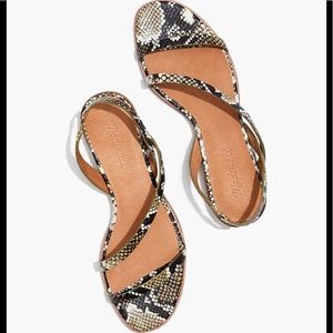 NWT Madewell Snakeskin Embossed Leather Sandals